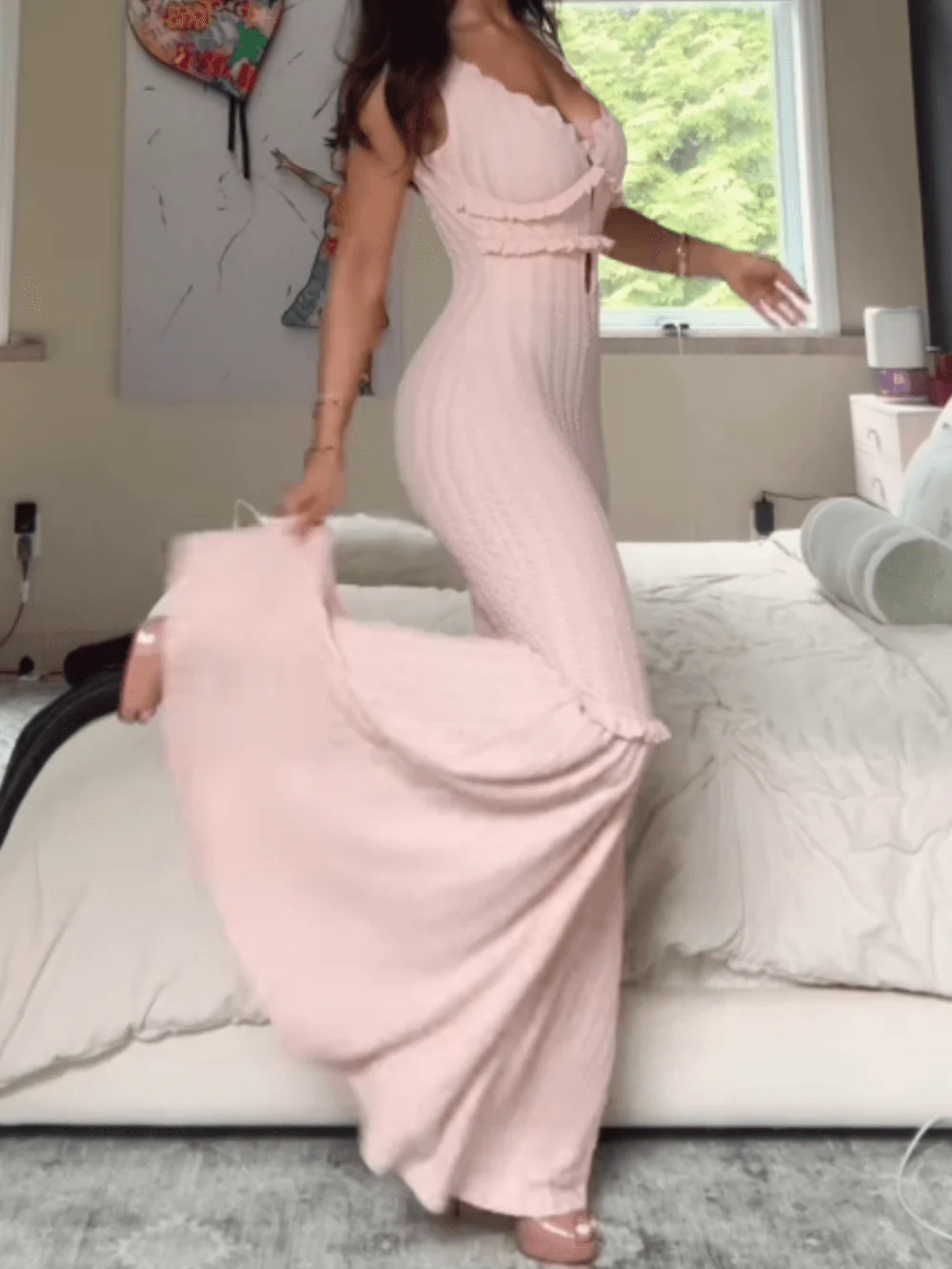 Off-Shoulder Ruffle Detail Dress