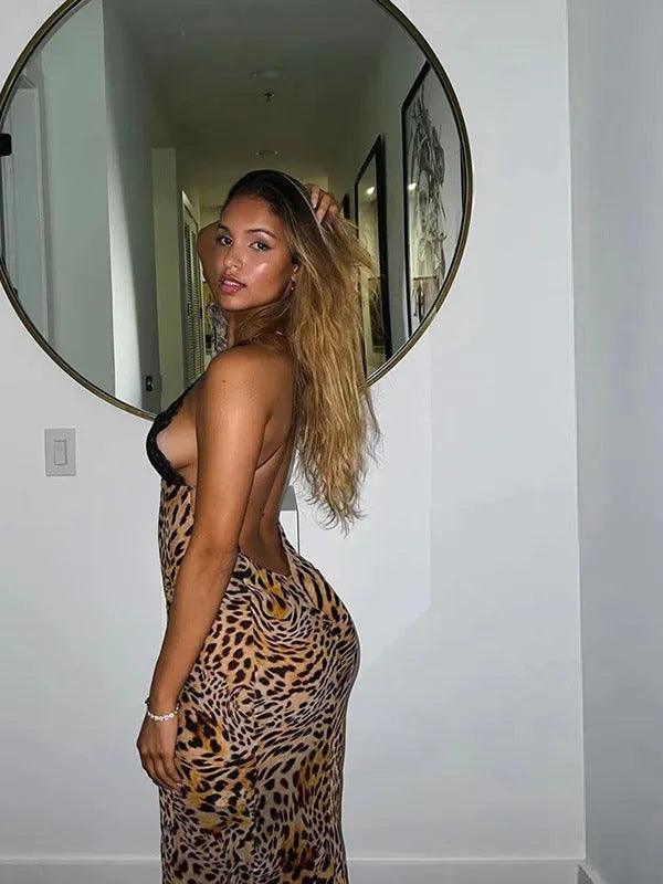 Lace Panel Sheer  Maxi Dress