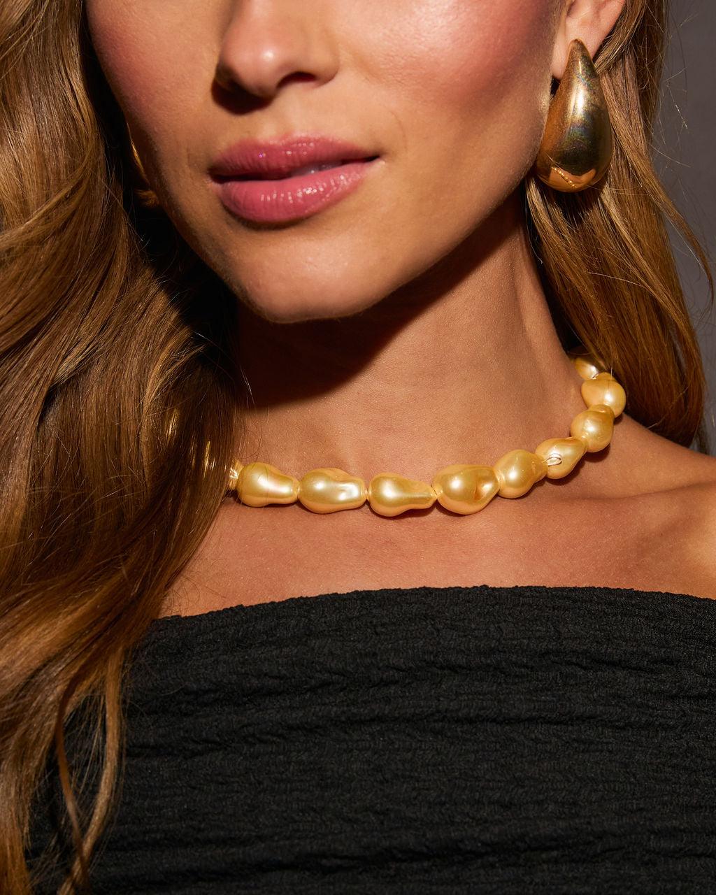Wish List Plated Baroque Pearl Necklace
