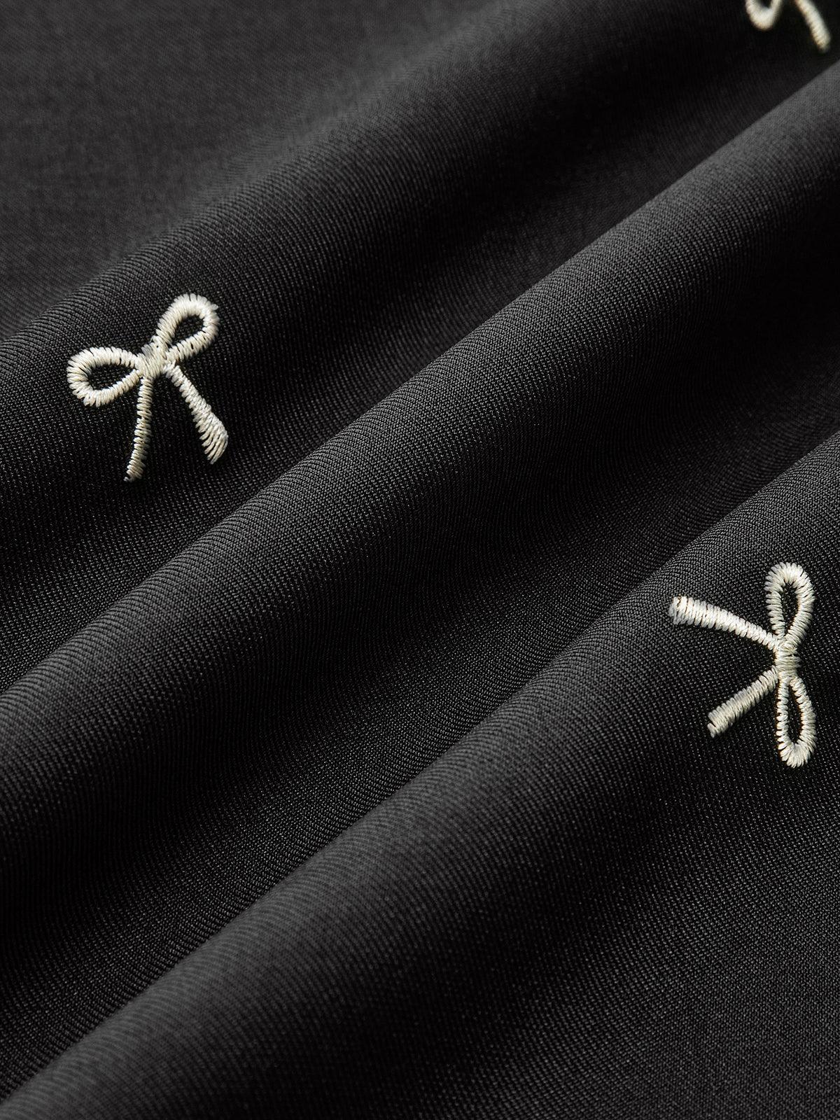 Bow Detail Zipper A Line Skirt