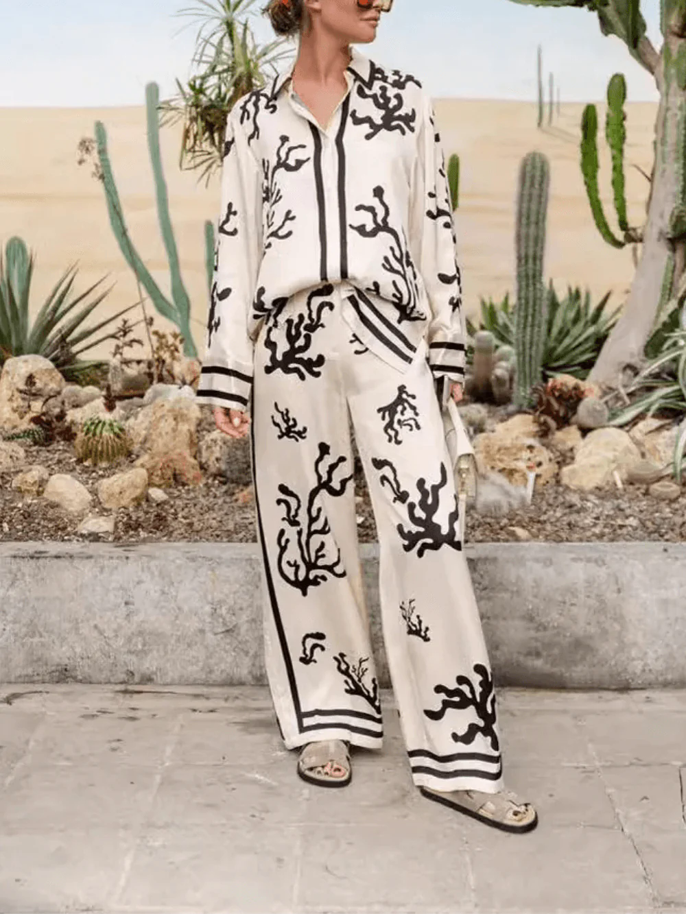 Satin Casual Two Piece Set