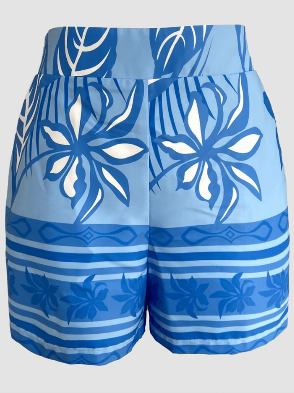 Printed shorts and chest wrap two-piece set