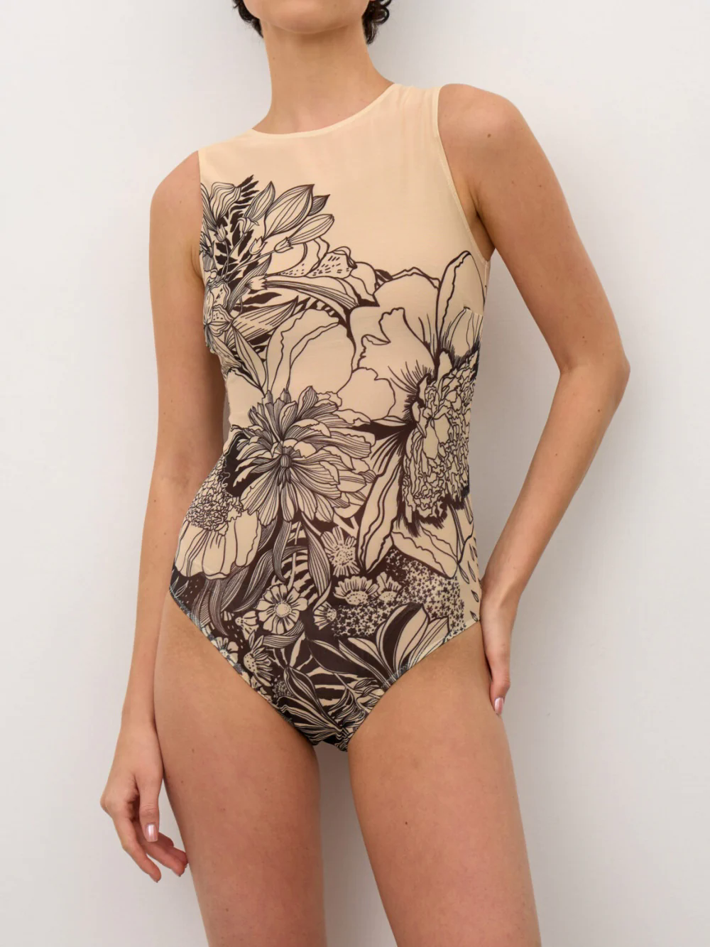 Printed quick-drying tight swimsuit