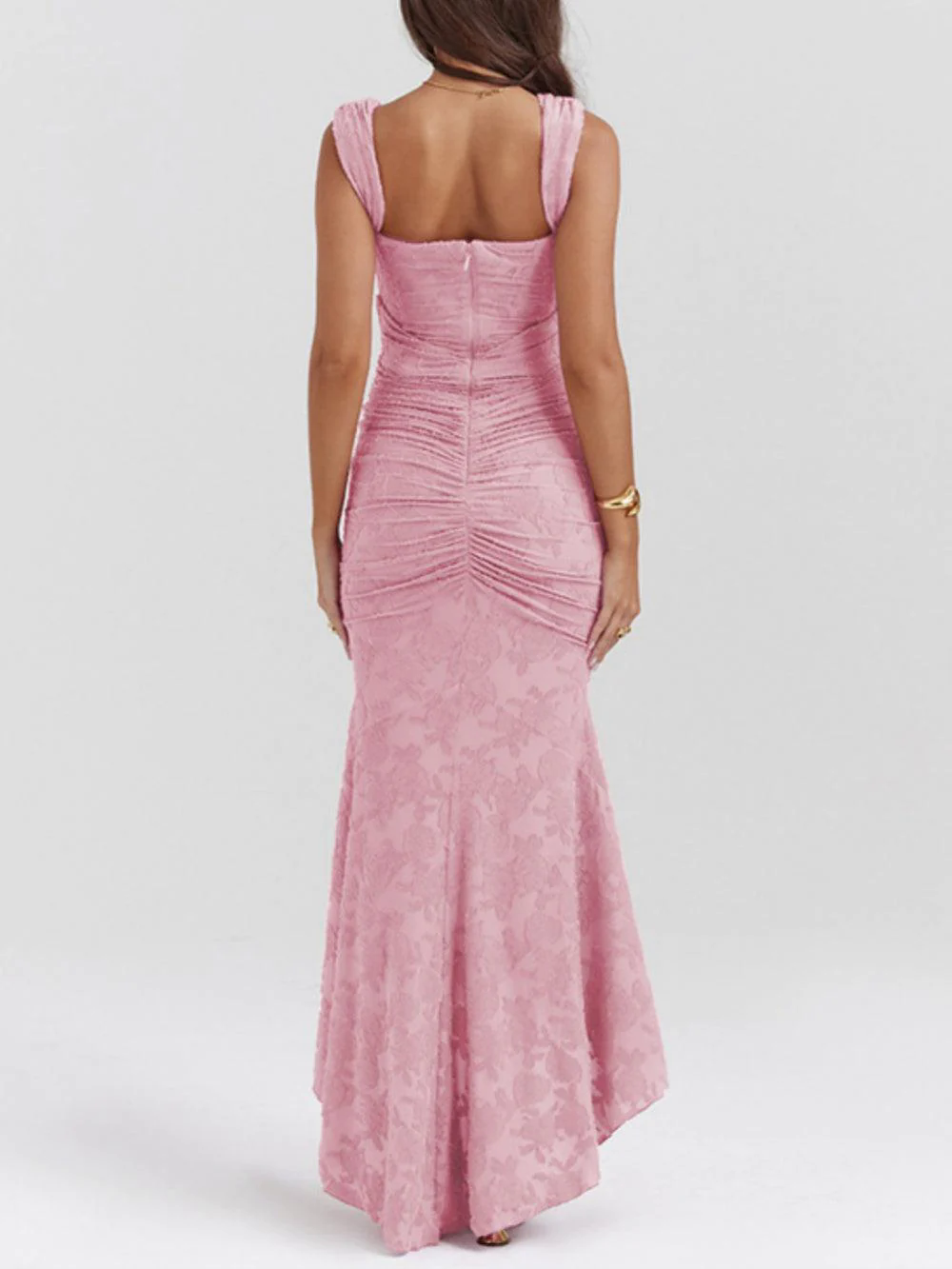 Light Pink bell floral maxi dress